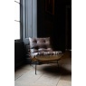Carlton Longbeach Leather Chair with Canvas Back - Ash Wooden Frame