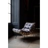 Longbeach Leather Chair with Canvas Back - Ash Wooden Frame