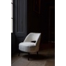 Lydia Upholstered Chair in Ivory Fabric with Black Wenge Legs