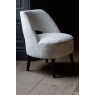Lydia Upholstered Chair in Ivory Fabric with Black Wenge Legs