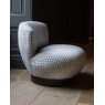 Carlton Miami Upholstered Chair in Grey/White Houndstooth Fabric with Black Wenge Legs