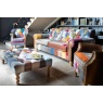 vintage Patchwork Banquette Footstool with Medium Oak Chunky Legs - 120 x 70cm