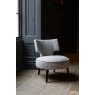 Carlton Salon Upholstered Chair in Grey/White Houndstooth Fabric with Black Wenge Legs