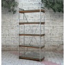 Wooden Glass Bookcase with Metal Frame