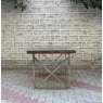 Wooden Glass Dining Table with Metal Legs